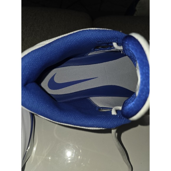 Nike Men\'s Alpha Menace 4 Pro Football Size 12.5 White/blue And Black FZ7702-107